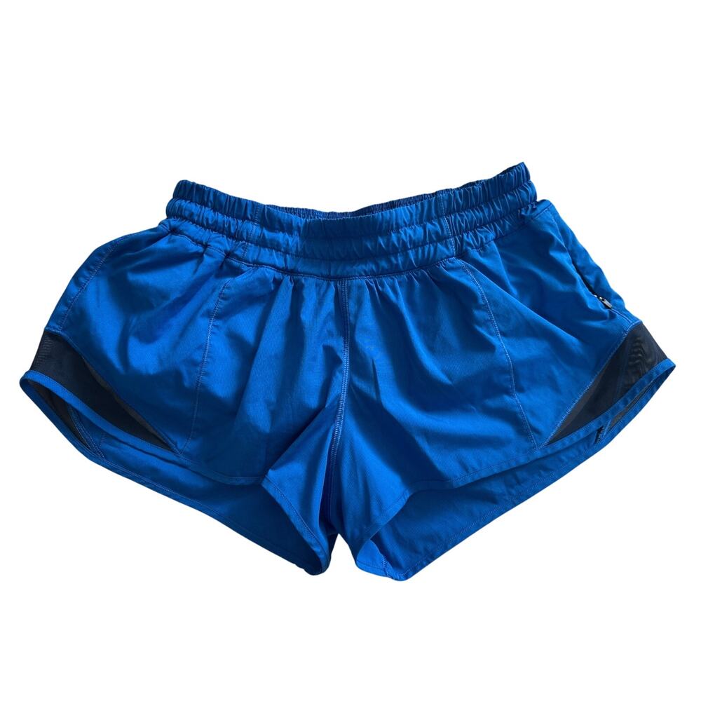 Lululemon Hotty Hot Shorts 2.5" Symphony Blue Black trim Size 8